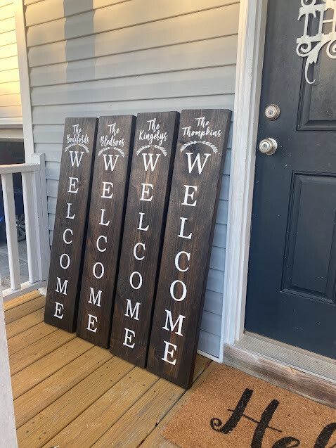 Personalized Welcome Porch Leaner Sign