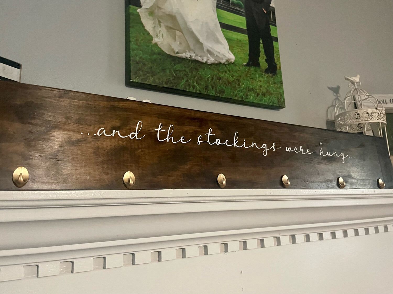 Personalized Christmas Stocking Hanger Sign