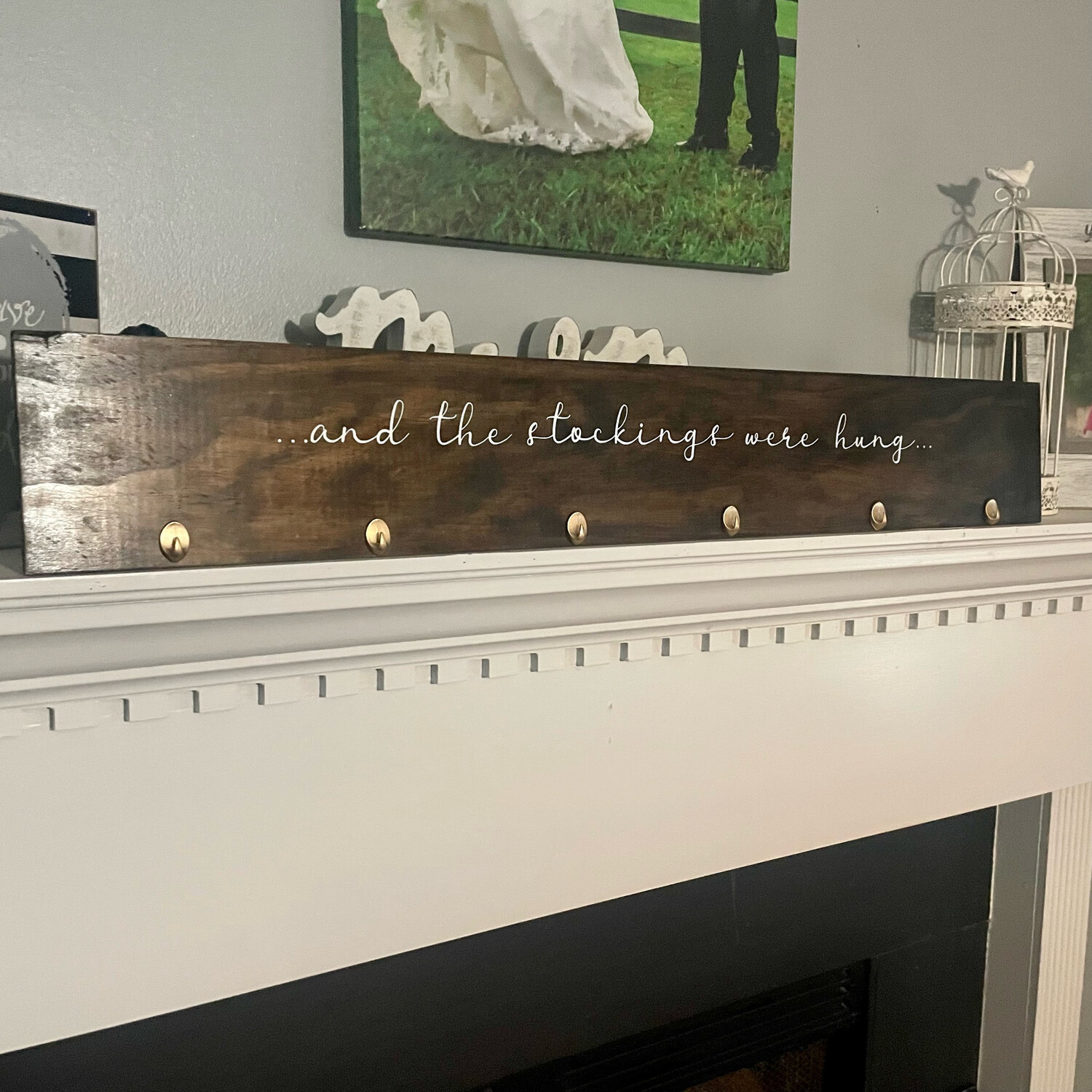 Personalized Christmas Stocking Hanger Sign