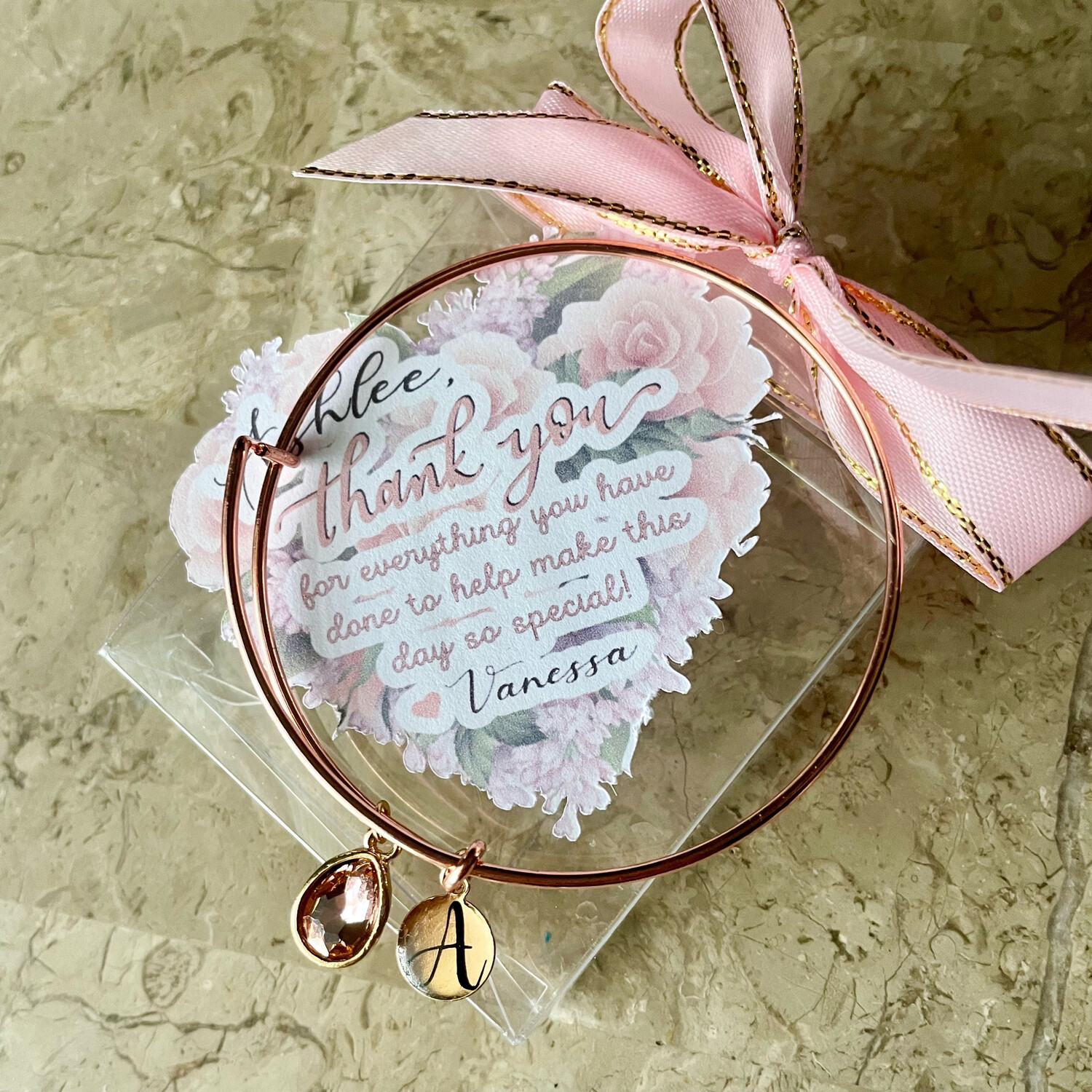Frosted Gift Bags Set + Bracelet + Champagne Flute