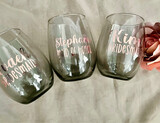 Personalized Stemless Wine Glasses