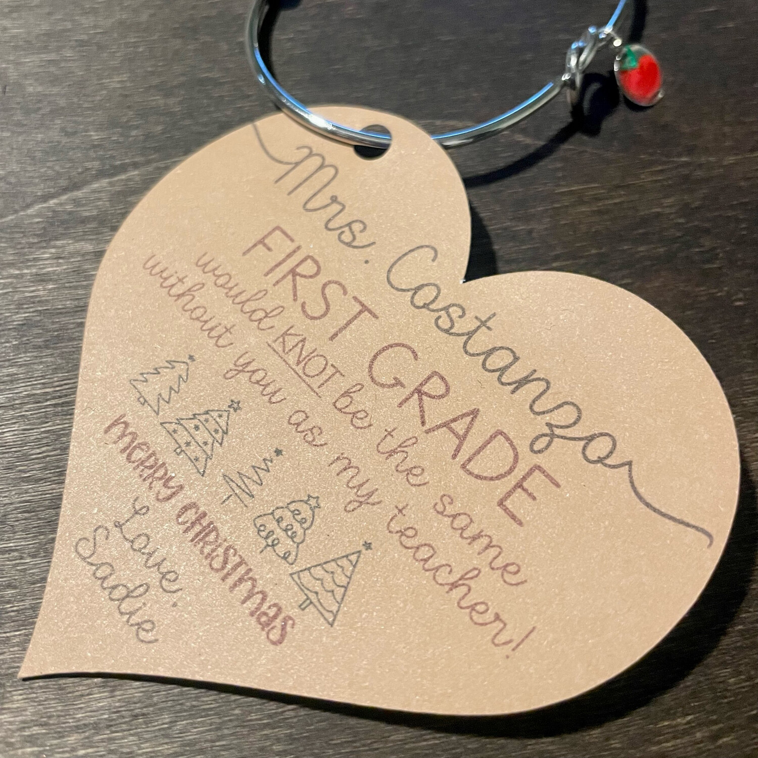 Teacher Christmas KNOT Bangle Gift Box