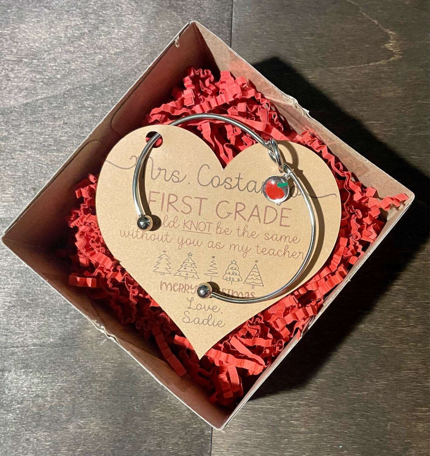 Teacher Christmas KNOT Bangle Gift Box