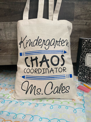 Personalized Teacher Canvas Tote Bag