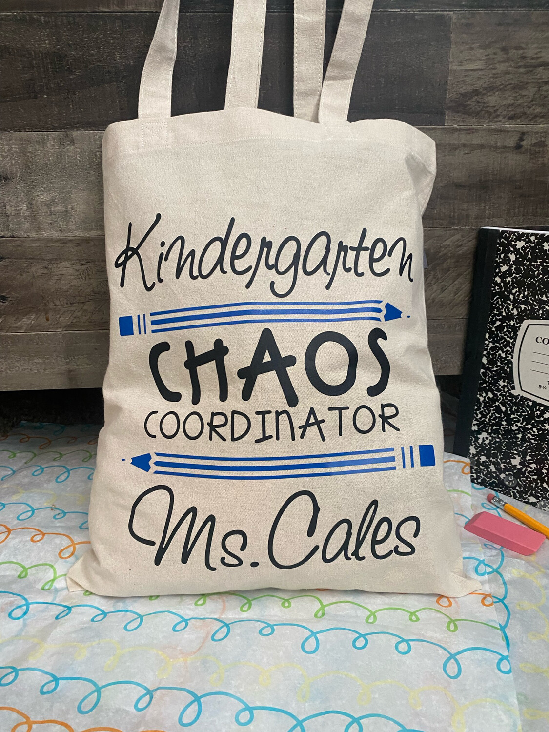 Personalized Teacher Canvas Tote Bag