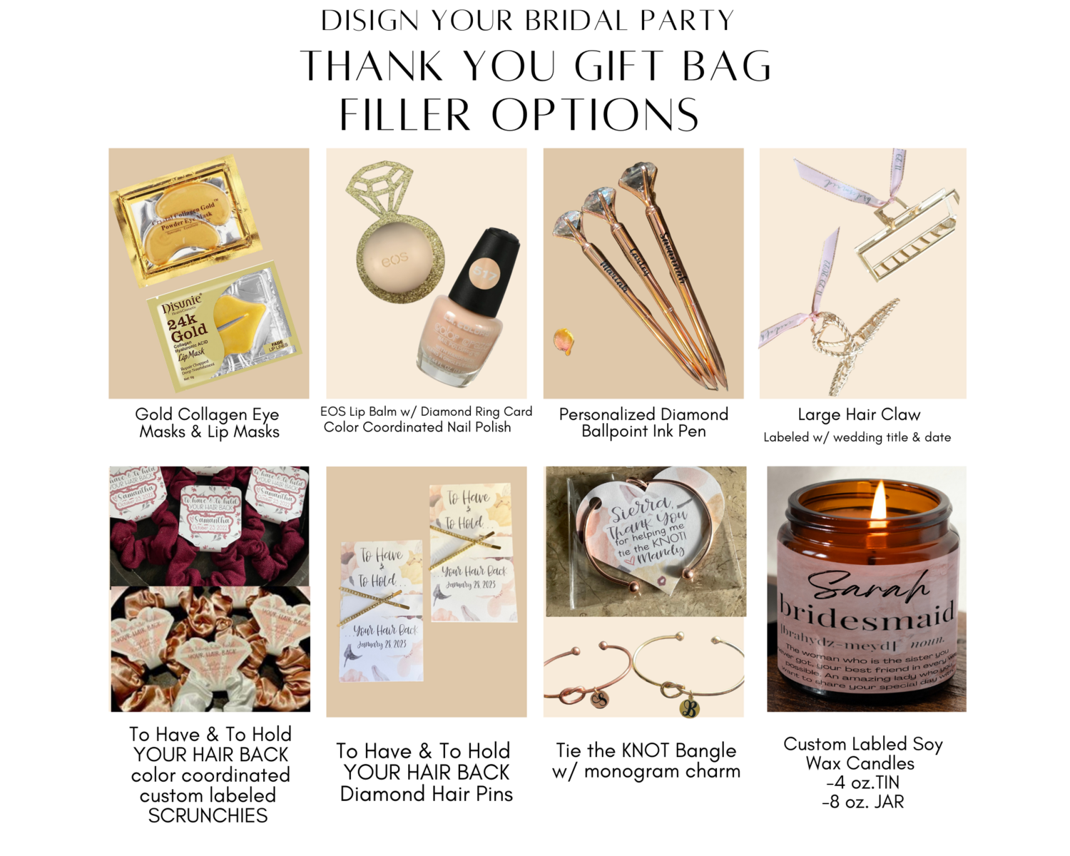 Bridesmaid Gift Set - You Choose the Gifts to add
