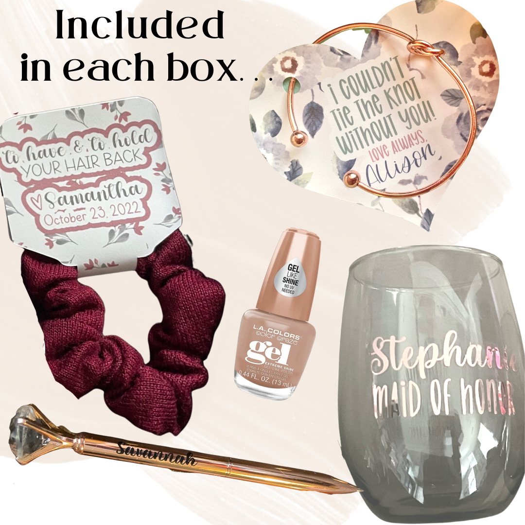 Bridesmaid Proposal / Thank You Box Filled With Gifts