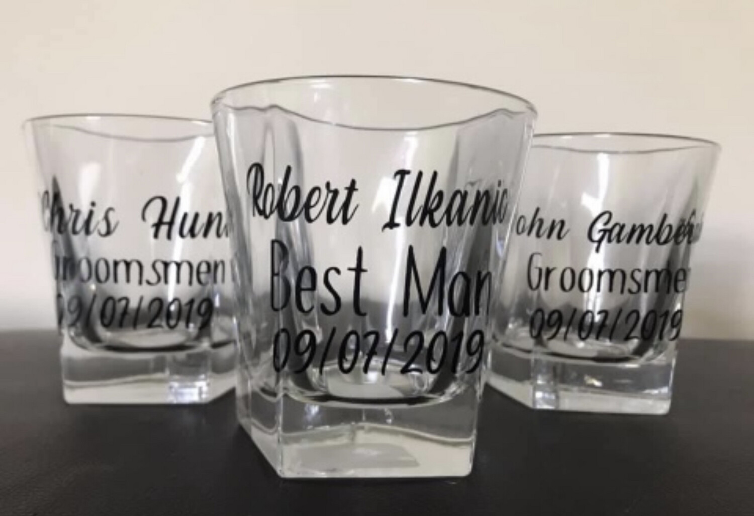 Personalized Groomsmen Whiskey Shot Glasses