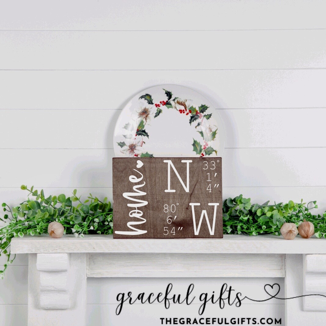 Custom Home Coordinates Sign