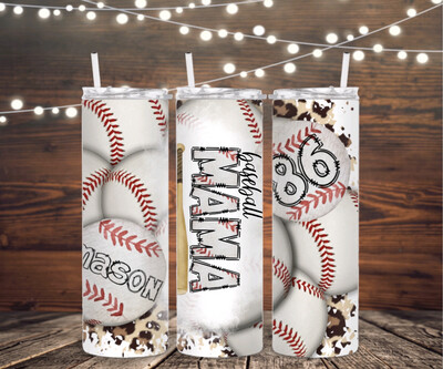 Custom Baseball Mama Tumbler