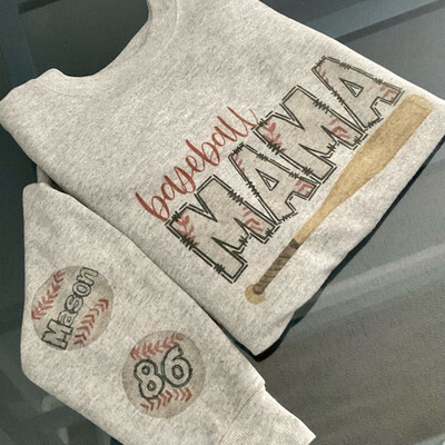Personalized baseball Mama T-shirt OR Hoodie