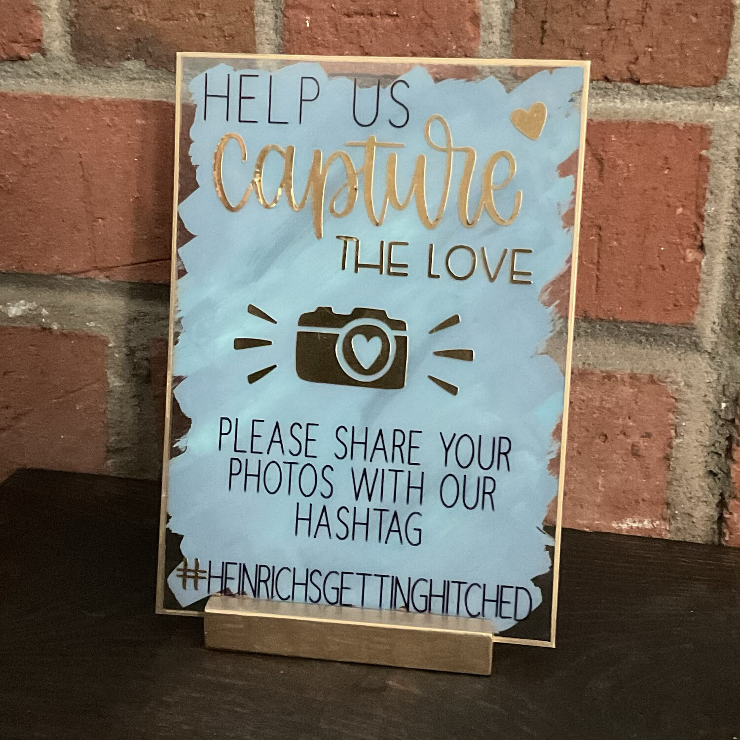 Capture The Love Hashtag Acrylic Wedding Sign
