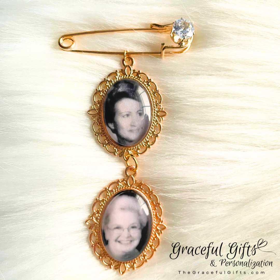 Wedding Bouquet Memorial Photo Pin Charm(s)
