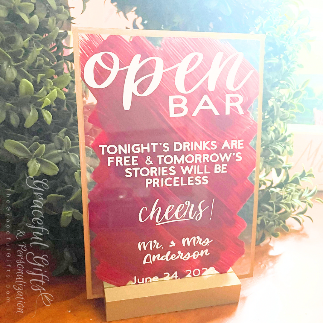 OPEN BAR Wedding SIGN