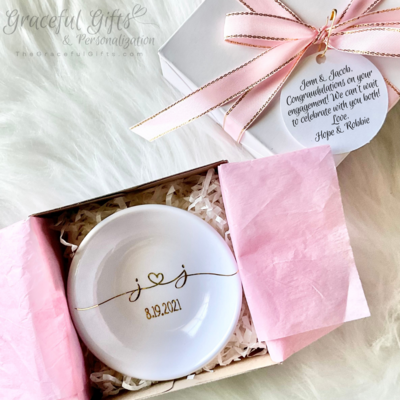 Personalized Ring Dish Engagement Gift Box