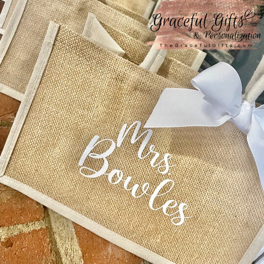 Large Personalized Jute Tote bag