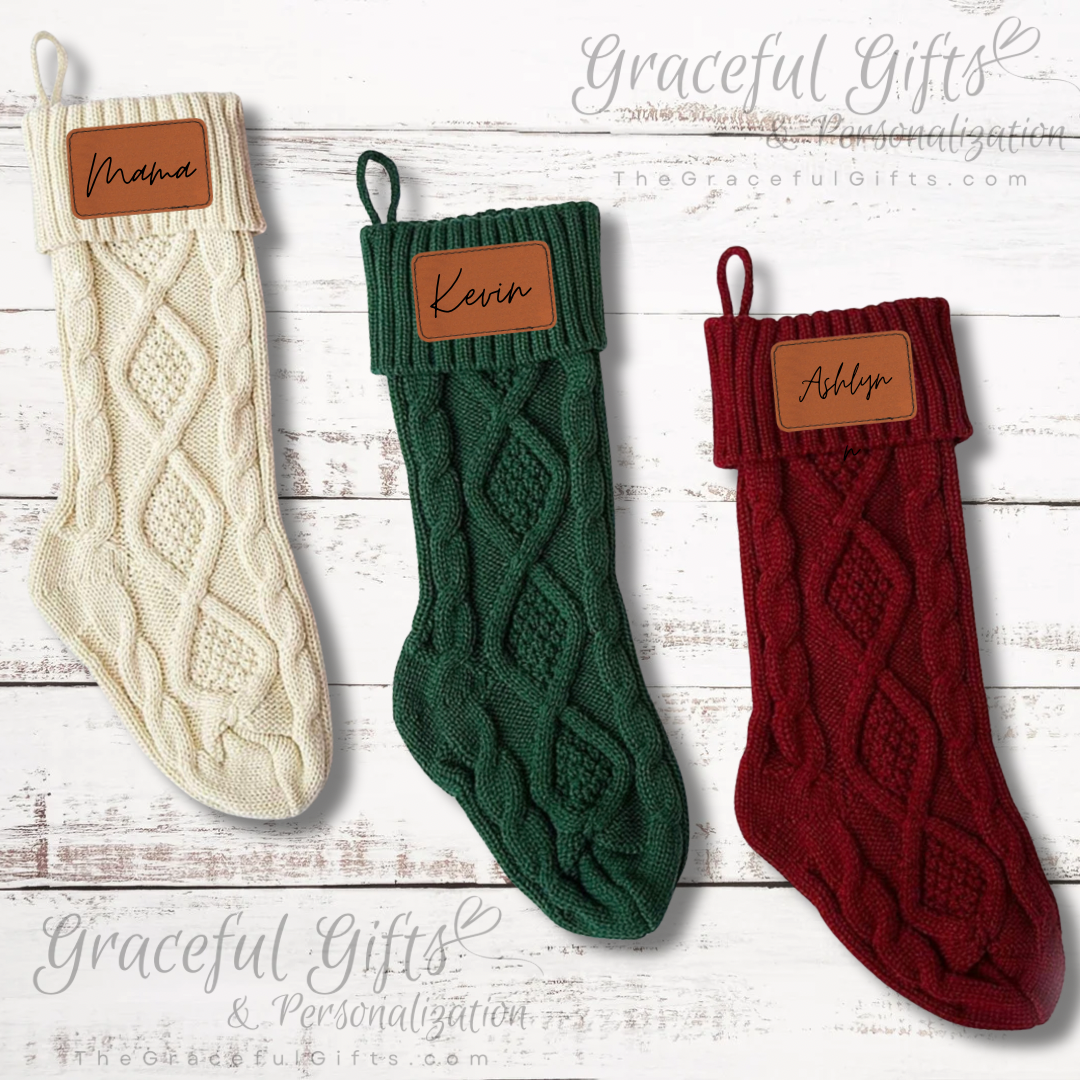 Personalized Knitted Christmas Stockings