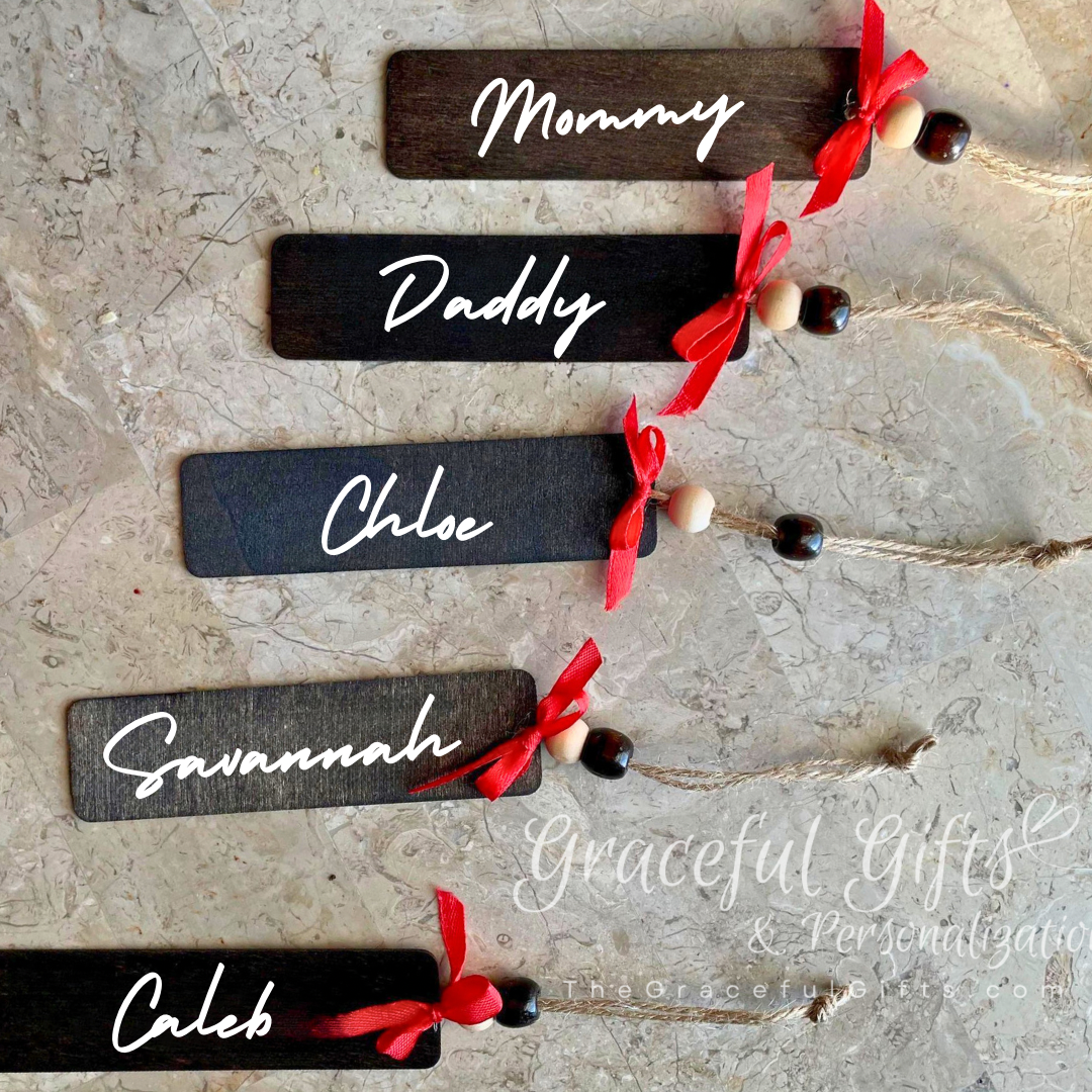 Personalized Wooden Stocking Tag