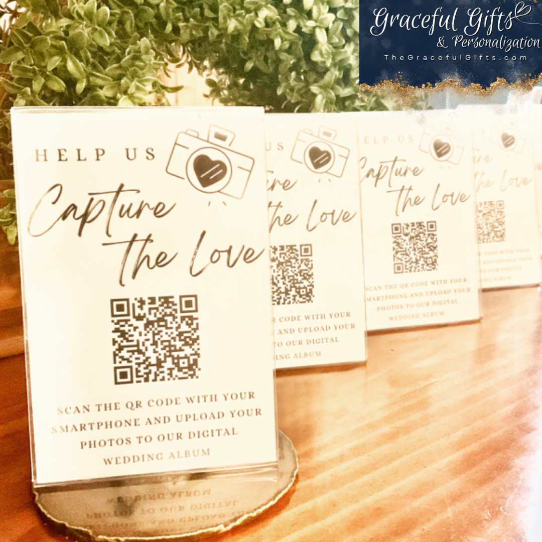 Capture the Love QR CODE for Digital Wedding Photo Album Sign PRINT