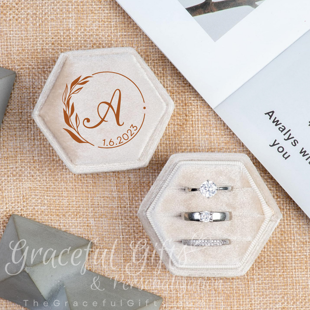 Monogramed Wedding Ceremony Ring Box