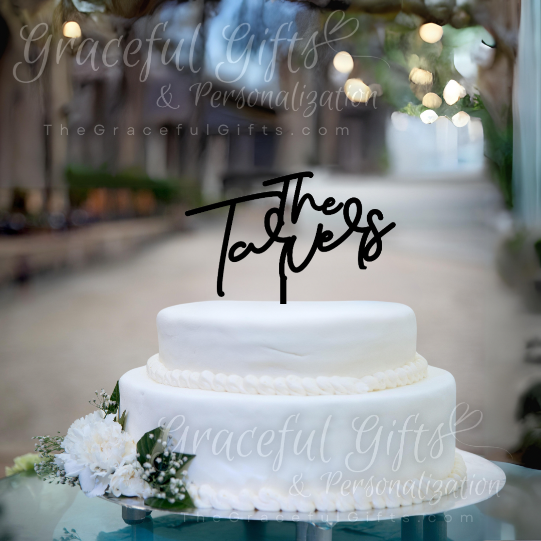 Personalized Laser Cut Wedding Cake Topper