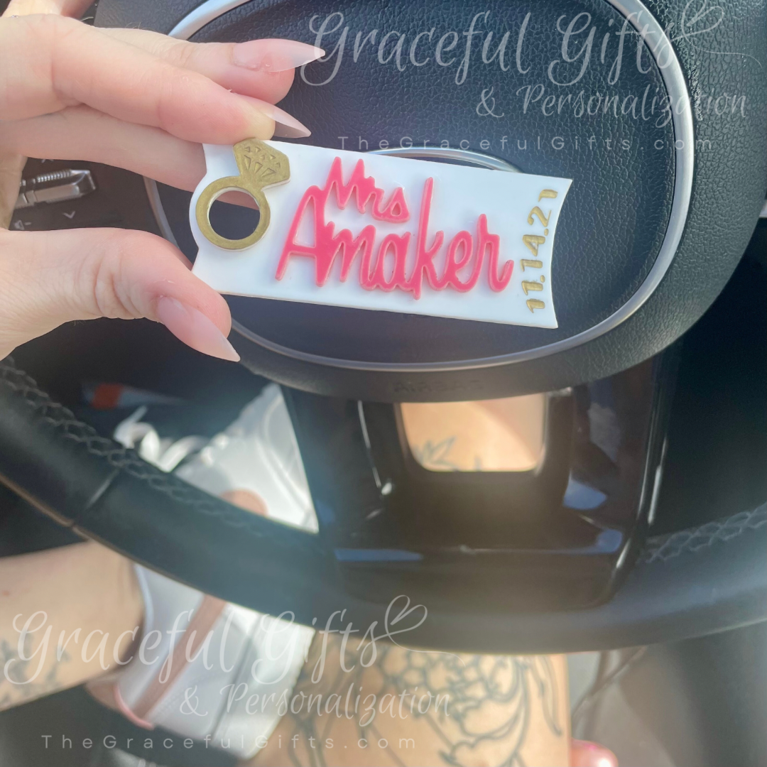 Personalized Diamond Ring Stanley Lid Topper