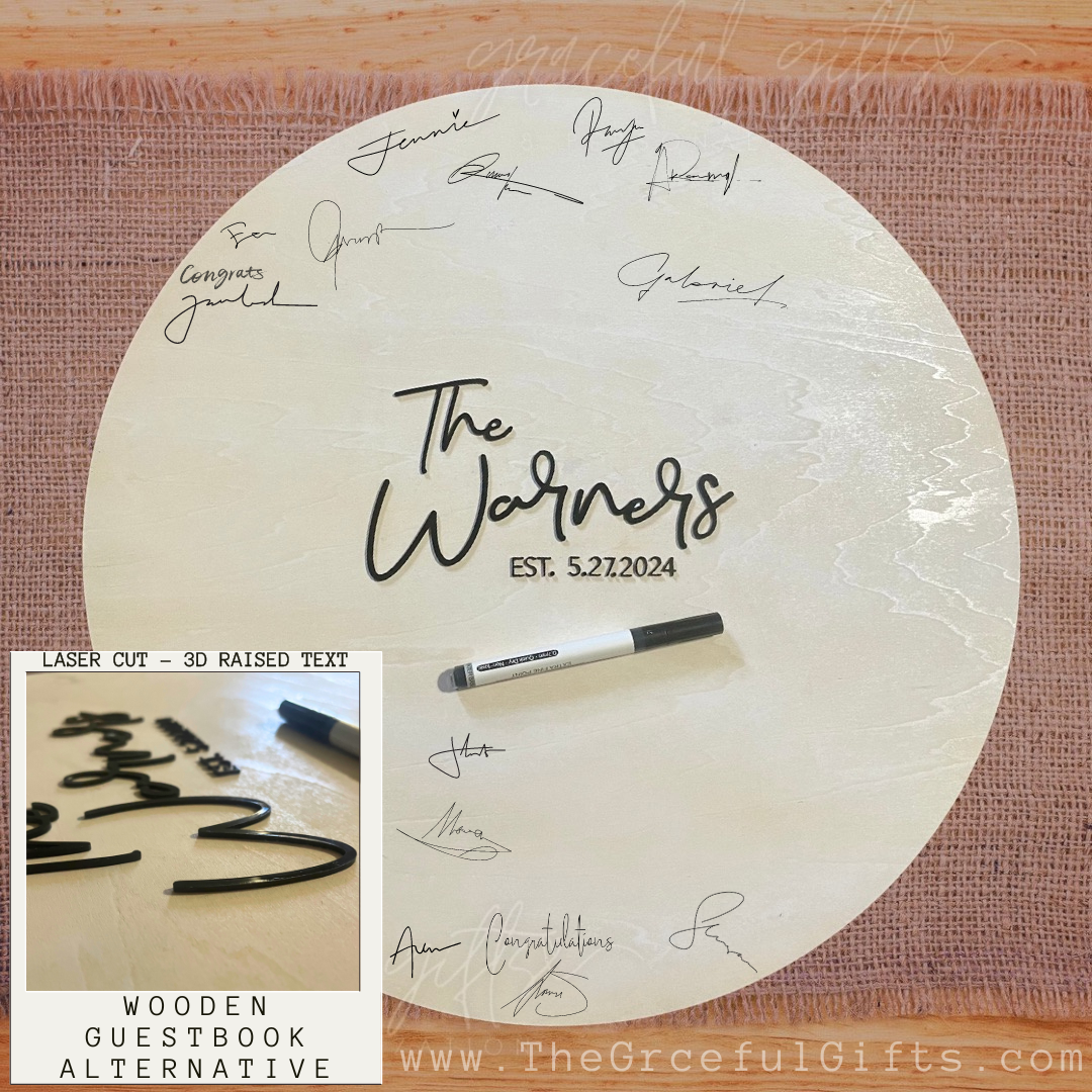 3D Wooden Guest Book Sign