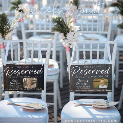 Reserved Chair Memorial Photo Sign