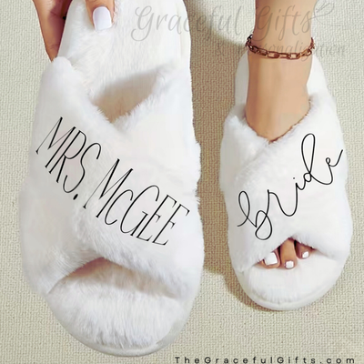 Personalized Bridal Party Slippers