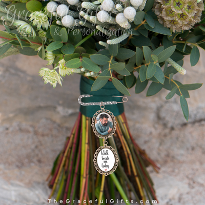 Wedding Bouquet Memorial Photo Pin Charm(s)