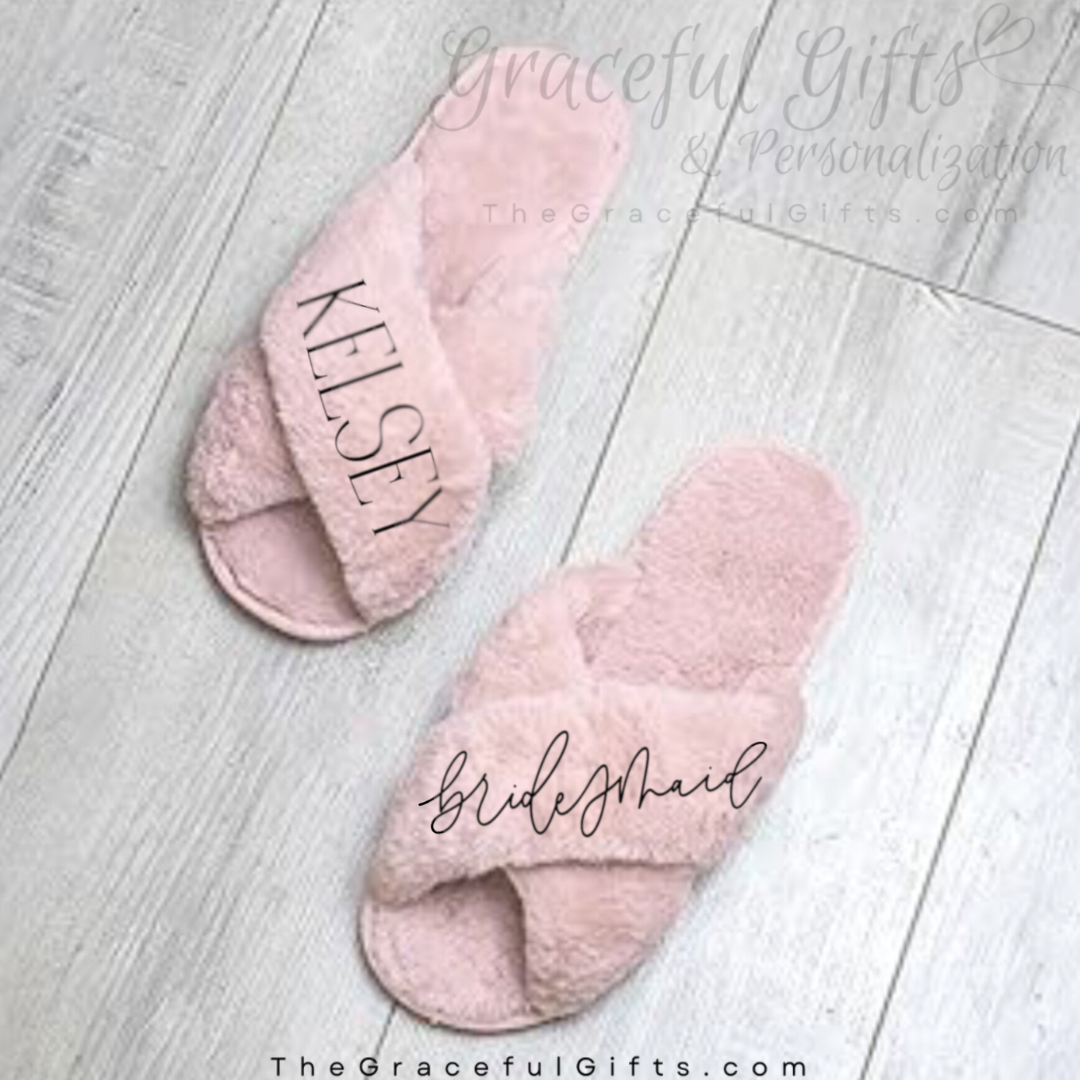 Personalized Bridal Party Slippers