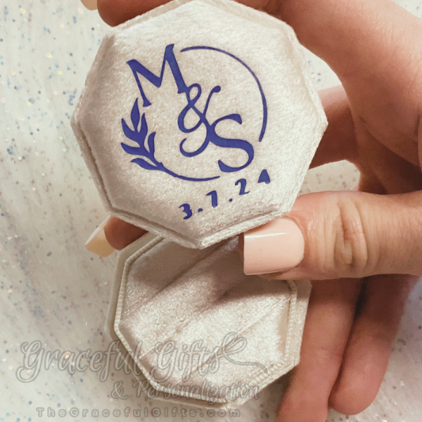 Monogramed Wedding Ceremony Ring Box