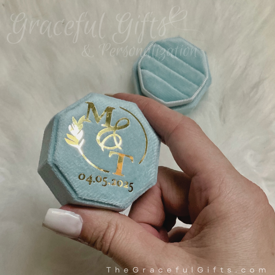 Monogramed Wedding Ceremony Ring Box
