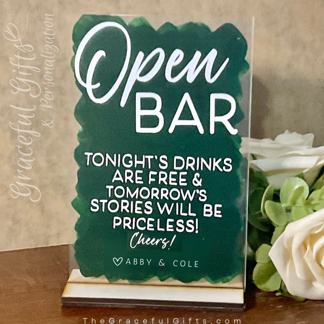 OPEN BAR Wedding SIGN