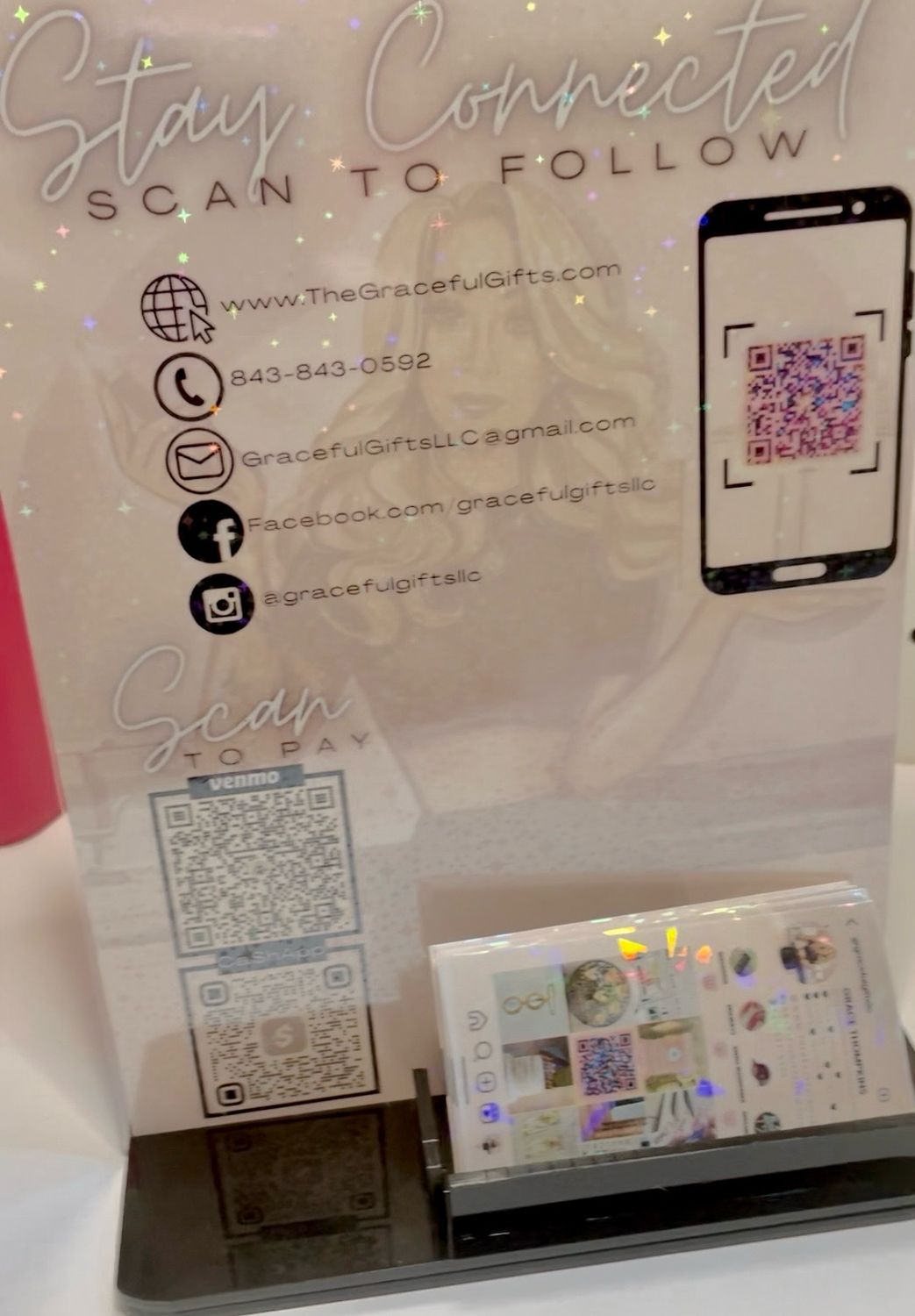 Business Card Holder Sign