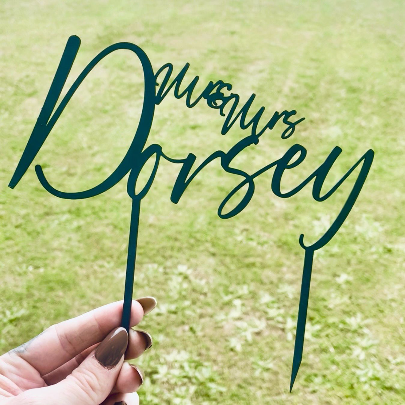 Personalized Laser Cut Wedding Cake Topper