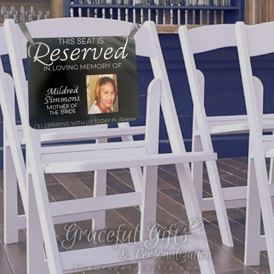 Reserved Wedding Seat Memorial Sign Black Acrylic