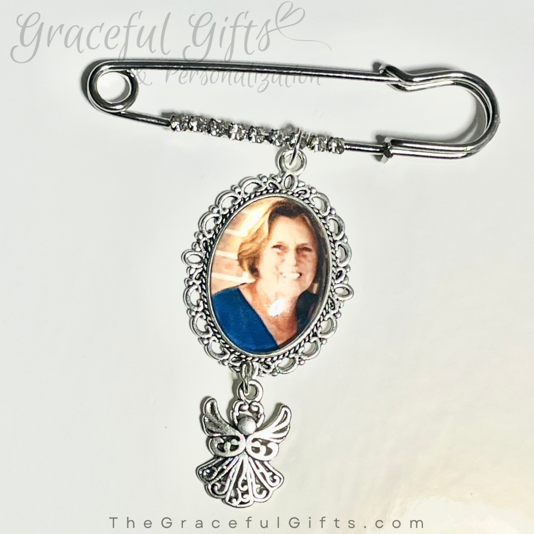 Wedding Bouquet Memorial Photo Pin Charm(s)