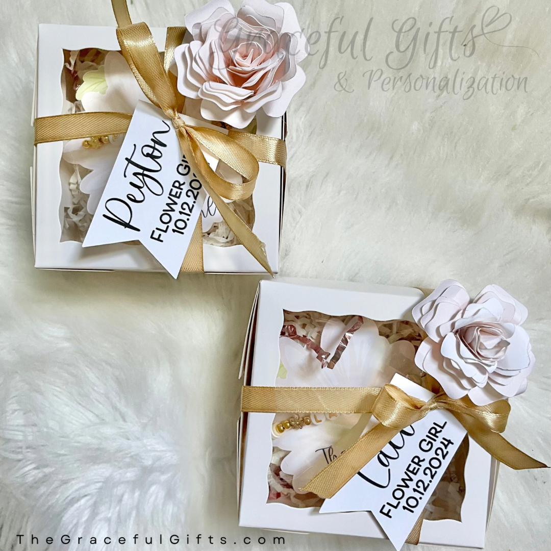 Flower Girl Name Beaded Bracelet