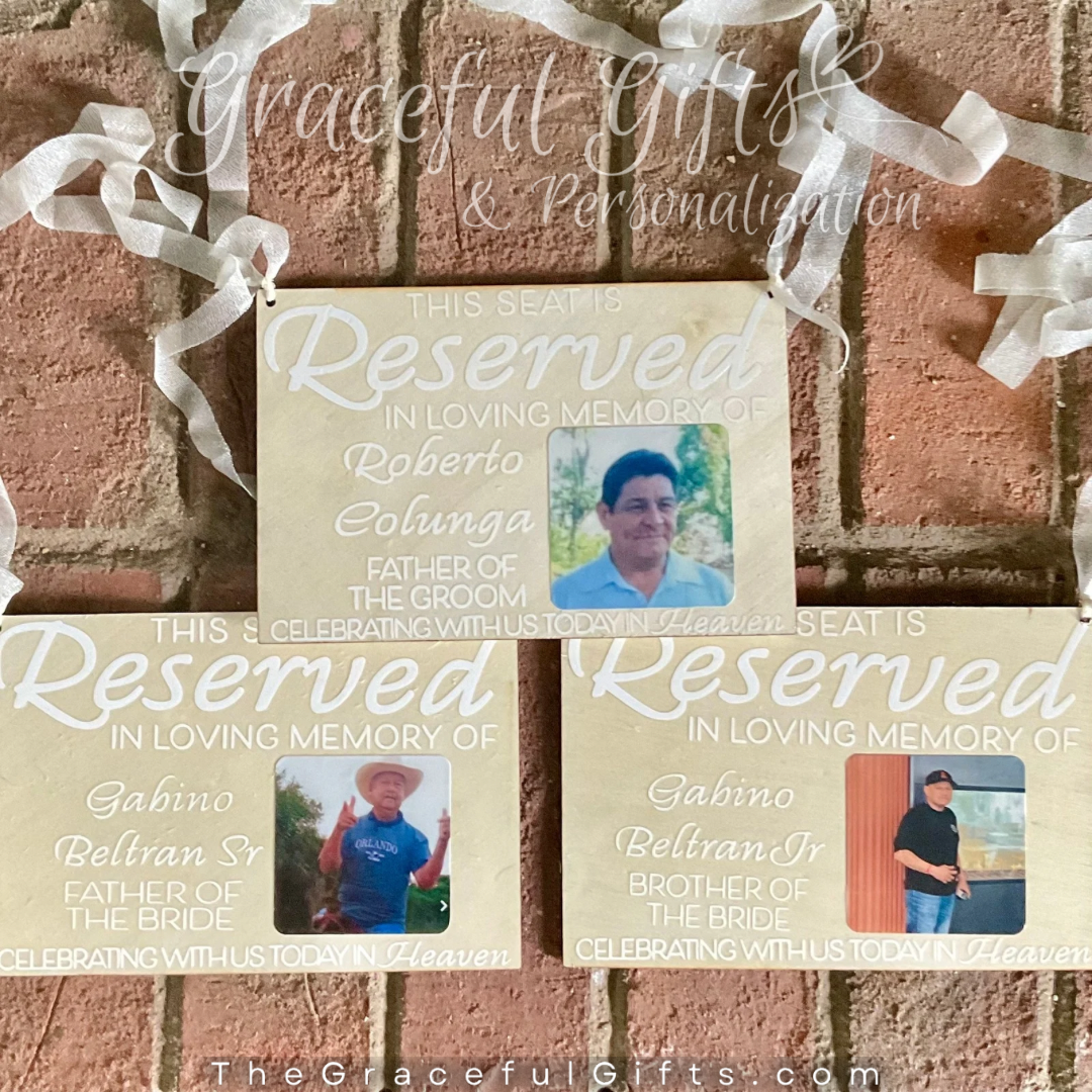 Reserved Wedding Memorial Hanging Chair Sign