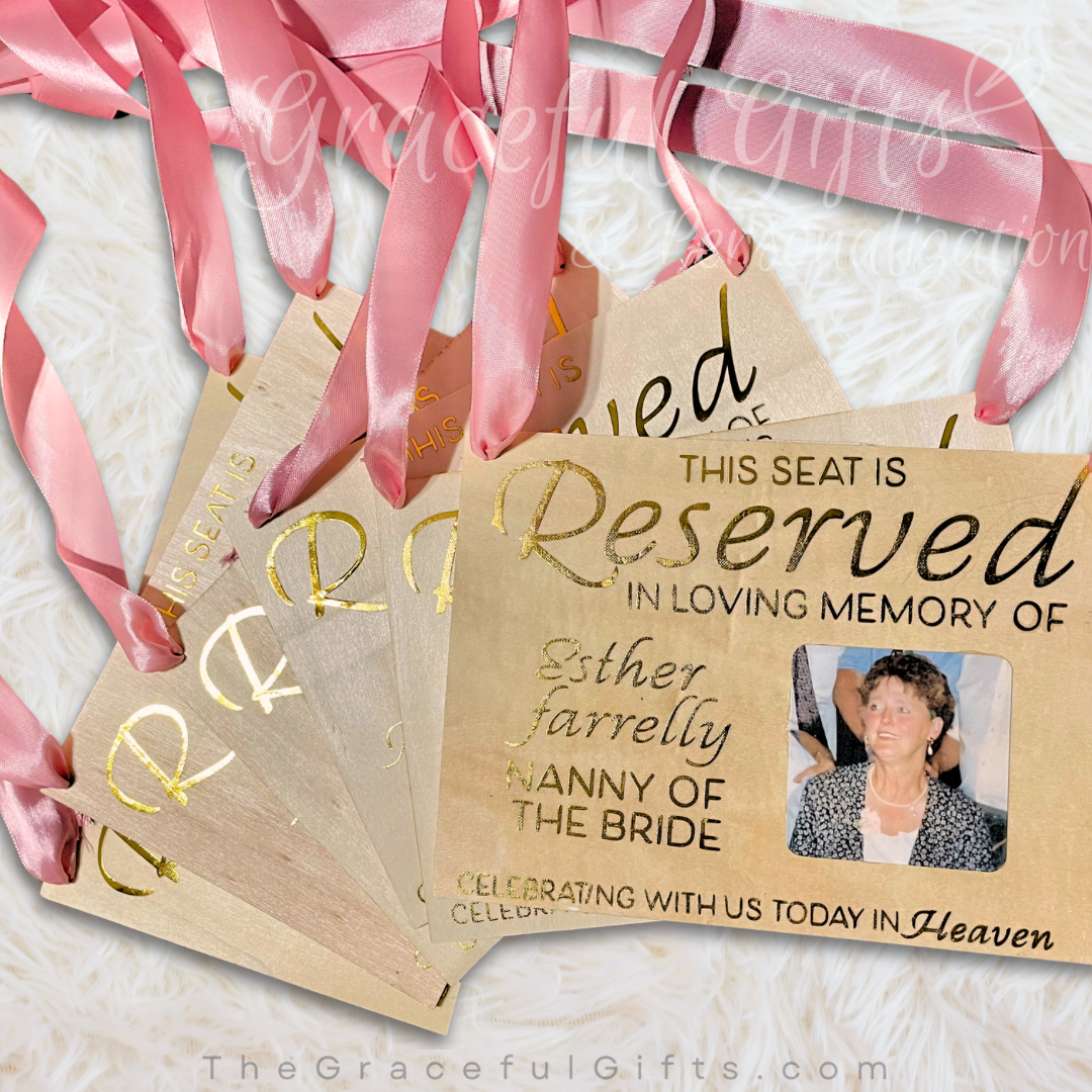Reserved Wedding Memorial Hanging Chair Sign