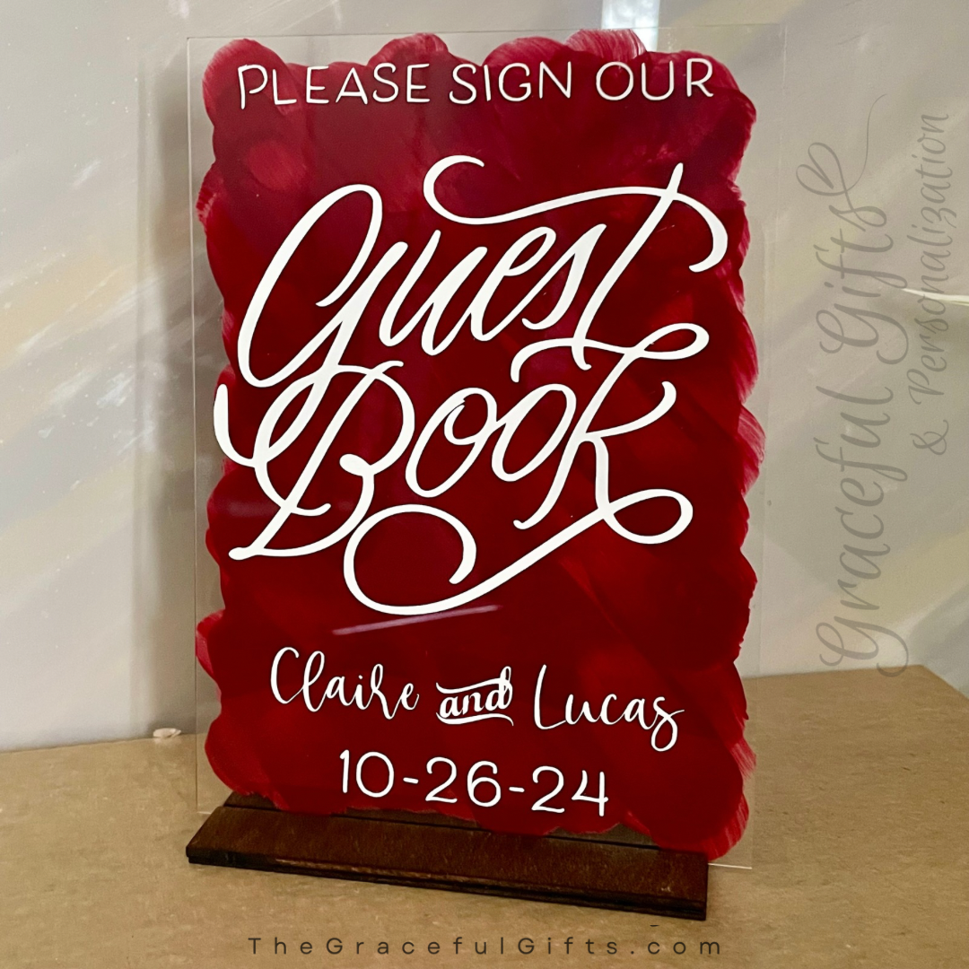 “Sign Our Guestbook” Acrylic Wedding Sign