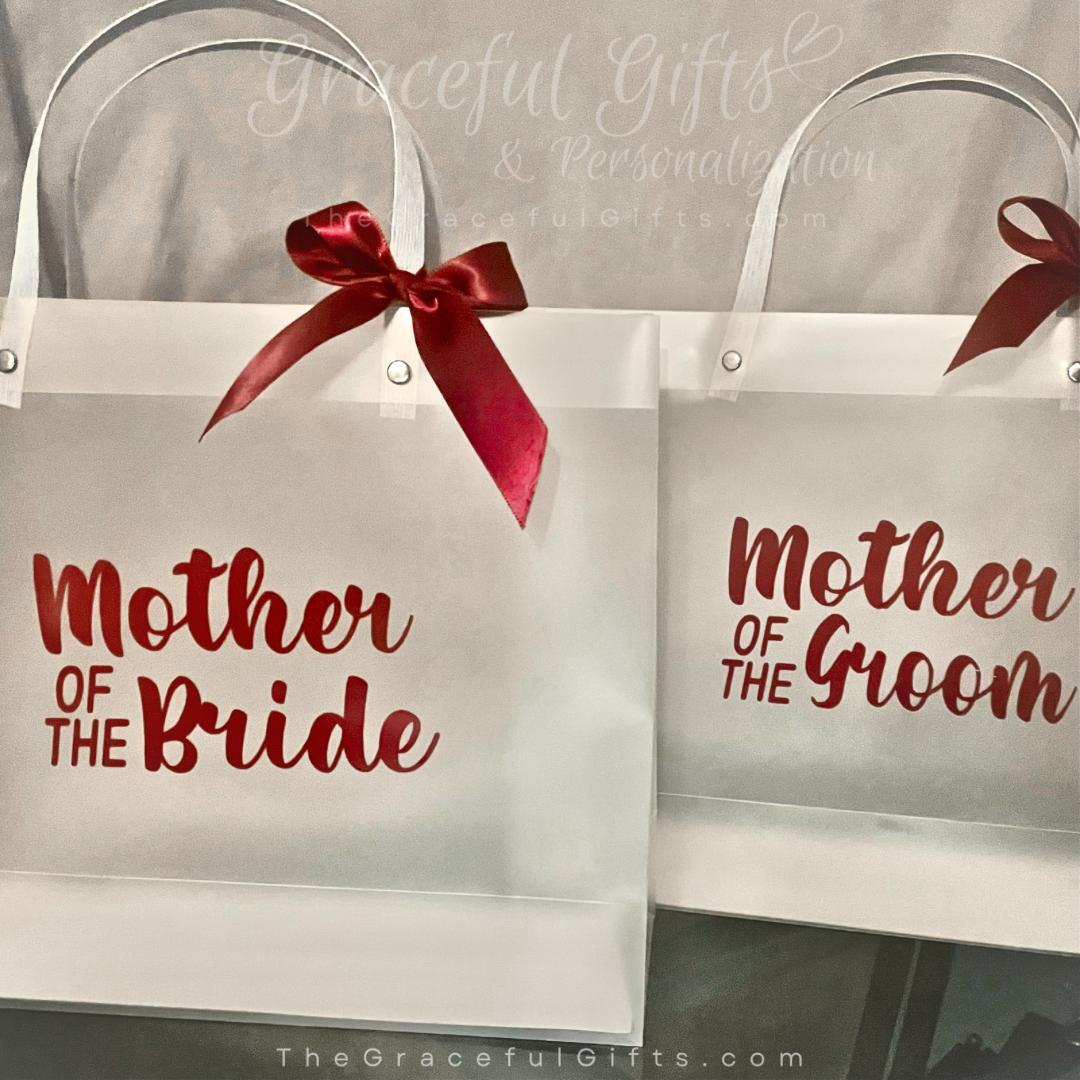 Frosted Bridesmaid’s Gift Bags Transparent &amp; Personalized