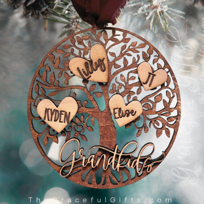 Grandkids Custom Christmas Ornament