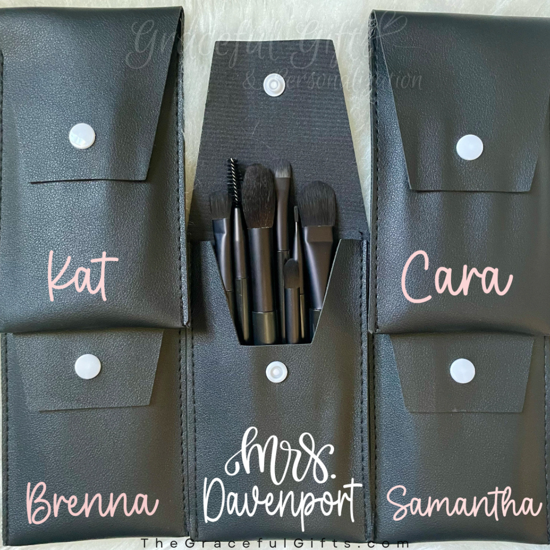 Personalized Travel Makeup Brush Set