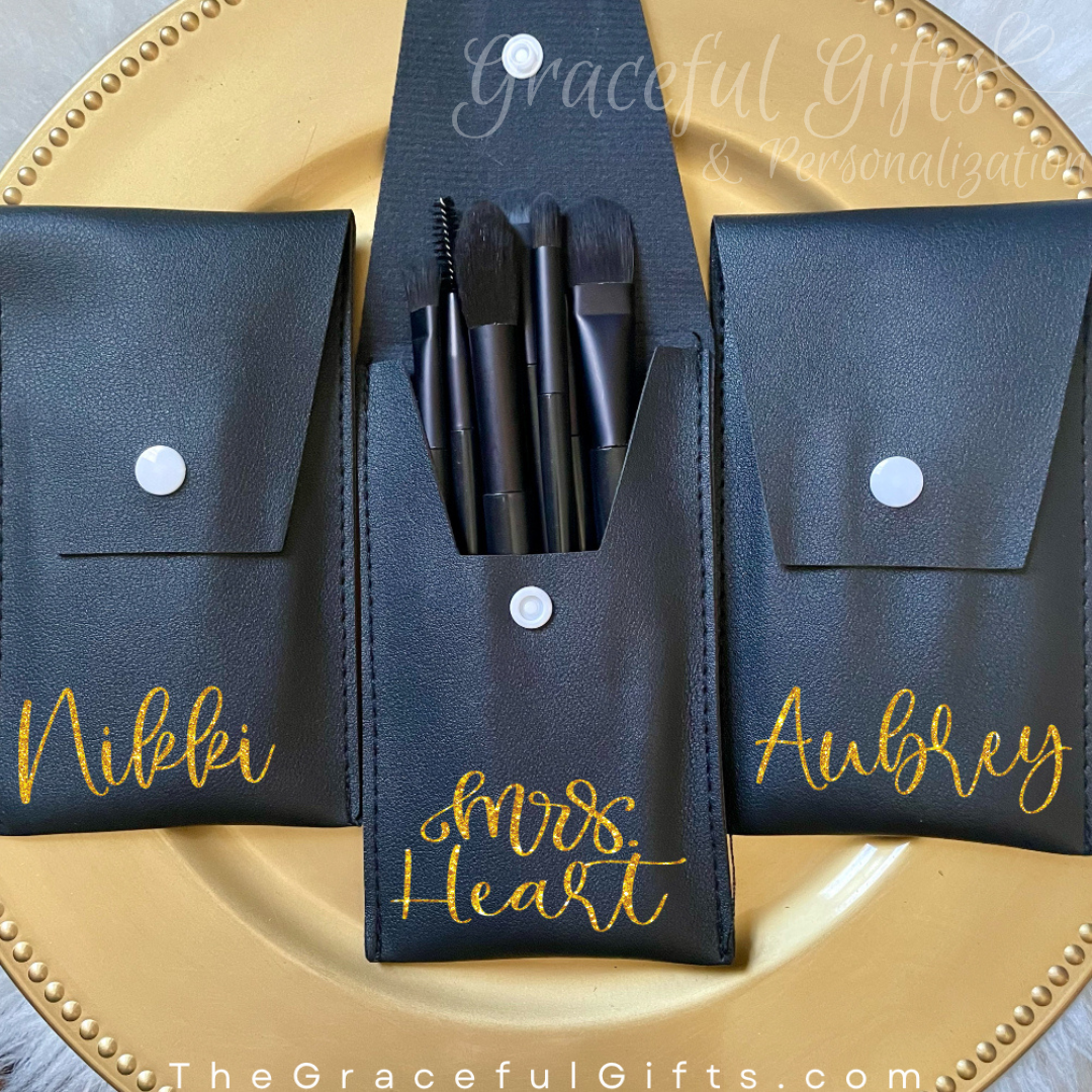 Personalized Travel Makeup Brush Set