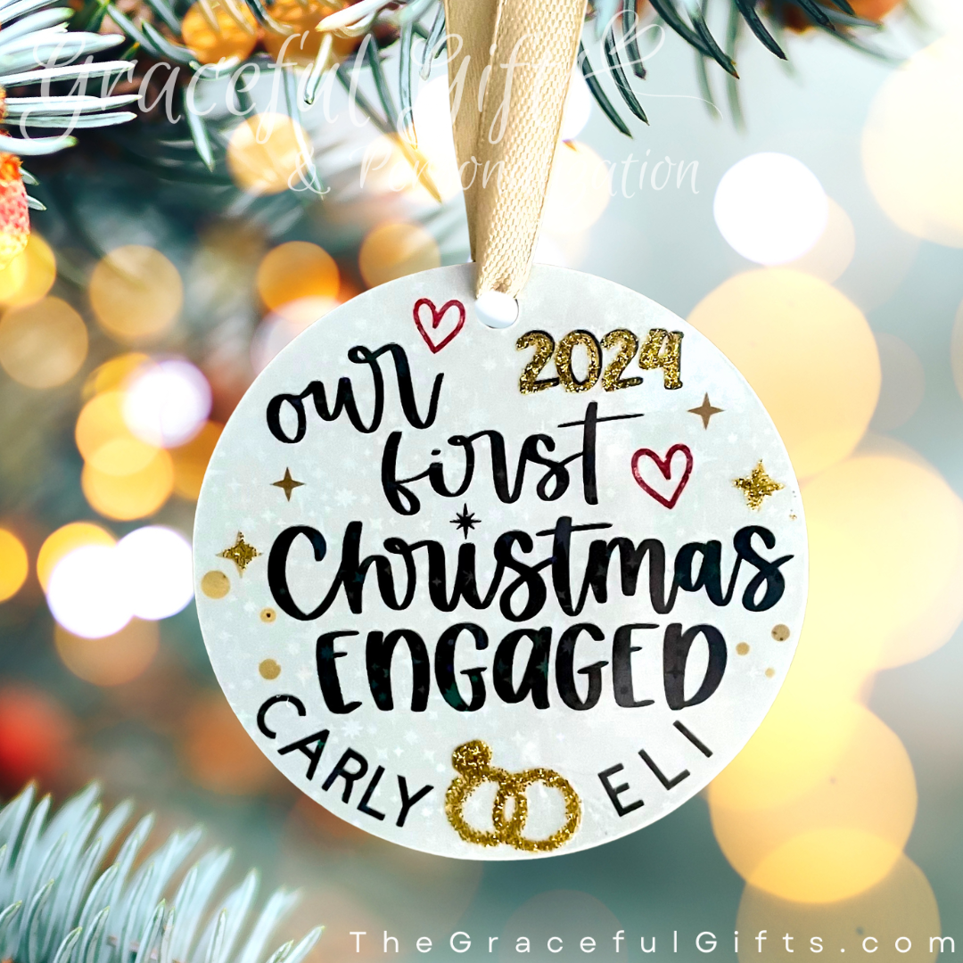 First Christmas Engaged // Newlywed Ornament