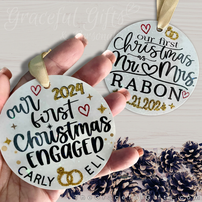 First Christmas Engaged // Newlywed Ornament