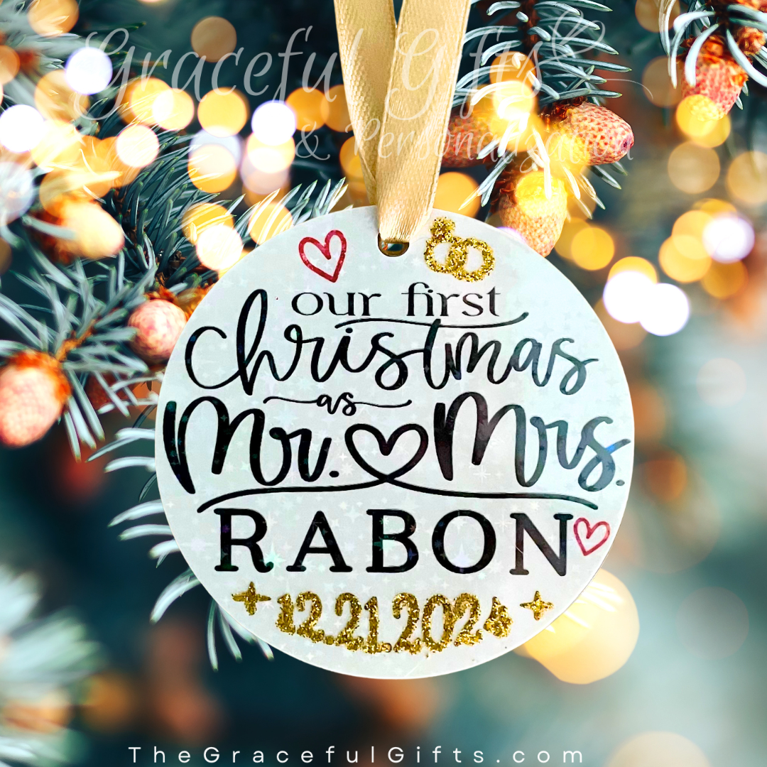 First Christmas Engaged // Newlywed Ornament