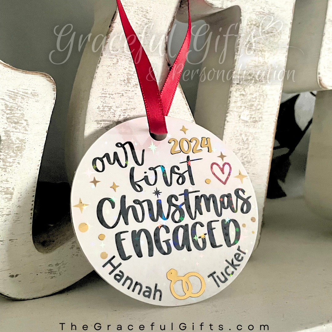 First Christmas Engaged // Newlywed Ornament